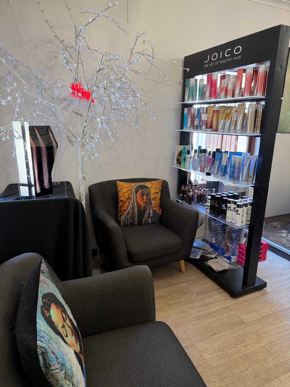Joico product display at the salon